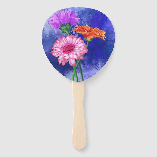 Gerbera Daisy Hand Fans (Back)
