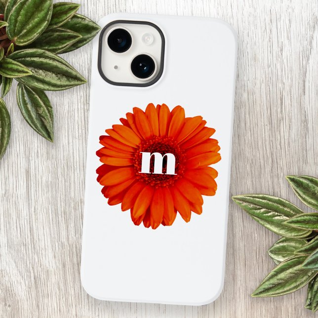 Gerbera Daisy Monogram Initial Iphone Case (Creator Uploaded)