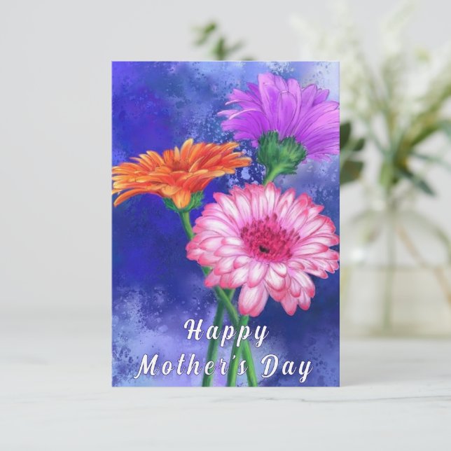 Gerbera Daisy Mother's Day Card (Standing Front)