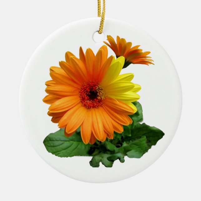 GERBERA DAISY-ORNAMENTS CERAMIC ORNAMENT (Front)