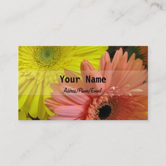 Gerbera Daisy Personal Business Card (Front)