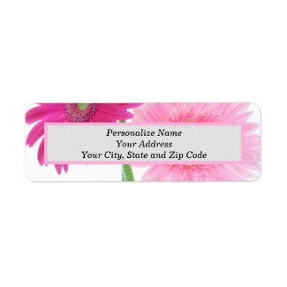 Gerbera Daisy Pink Flowers Return Address Label 
