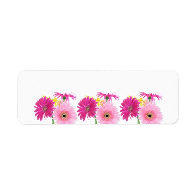 Gerbera Daisy Piink Flowers Label (Front)