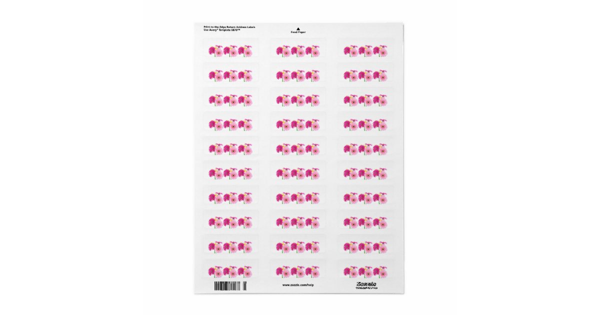 Gerbera Daisy Piink Flowers Label | Zazzle