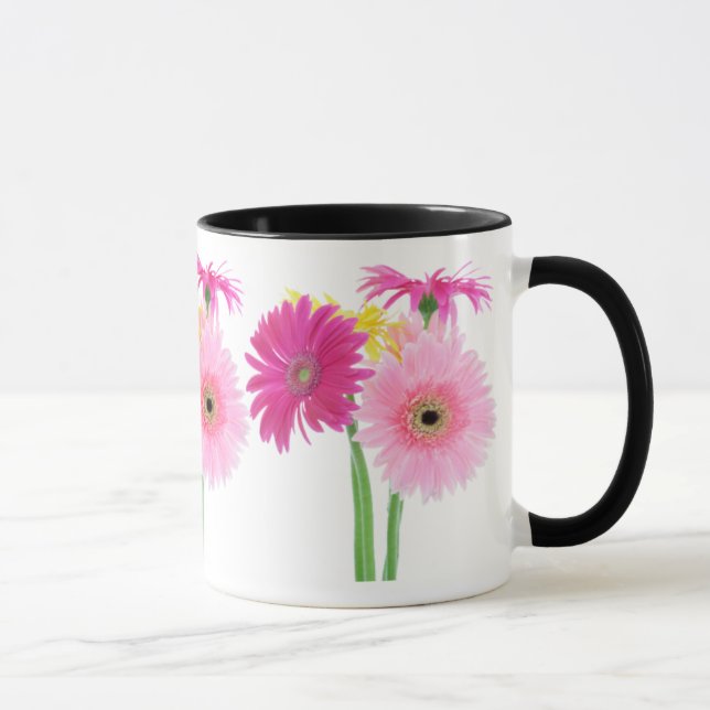 Gerbera Daisy Piink Flowers Mug (Right)