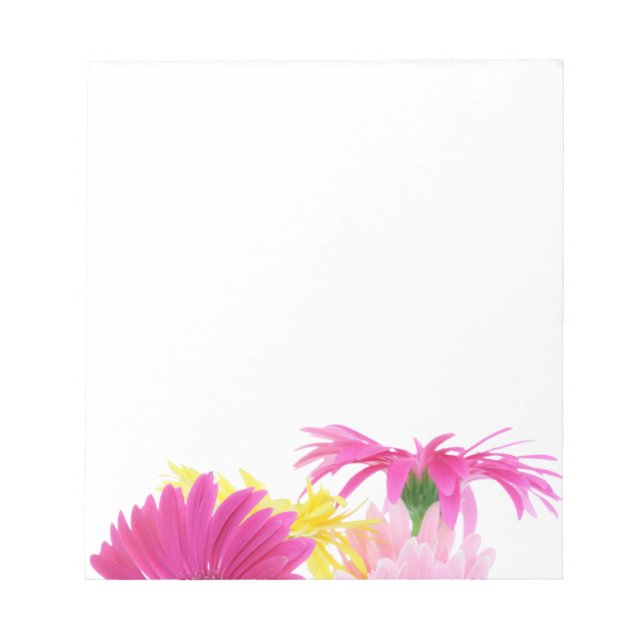 Gerbera Daisy Piink Flowers Notepad (Front)