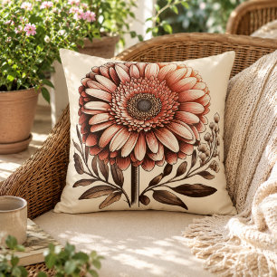 Gerbera Daisy Pillow for Garden-Inspired Comfort