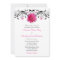 Gerbera Daisy Pink Black Floral Wedding Invitation