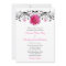 Gerbera Daisy Pink Black Floral Wedding Invitation