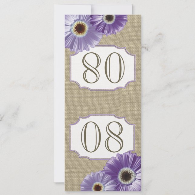 Gerbera Daisy Purple Table Number (Front)