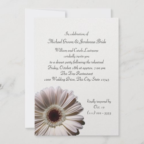 Gerbera Daisy Rehearsal Dinner Personalized Invitations