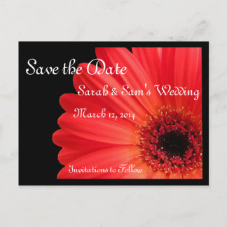 Gerbera Daisy Theme Save the Date Announcement Postcard