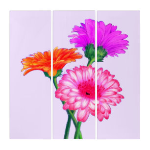 Gerbera Daisy Triptych Art