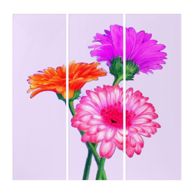 Gerbera Daisy Triptych Art (Front)