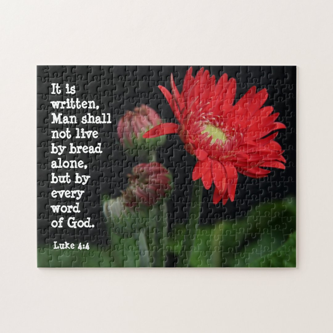 Gerbera Daisy w/ Scripture Verse (Luke 44) Jigsaw Puzzle Zazzle