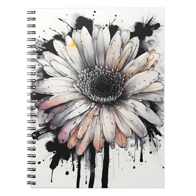 Gerbera daisy - Watercolor flowers Notebook (Front)