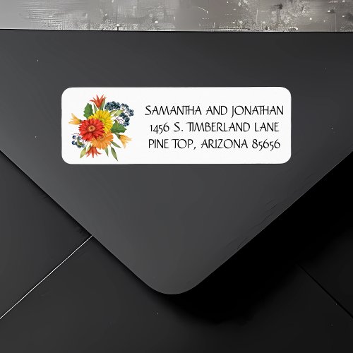 Gerbera Daisy Watercolor Return address Label