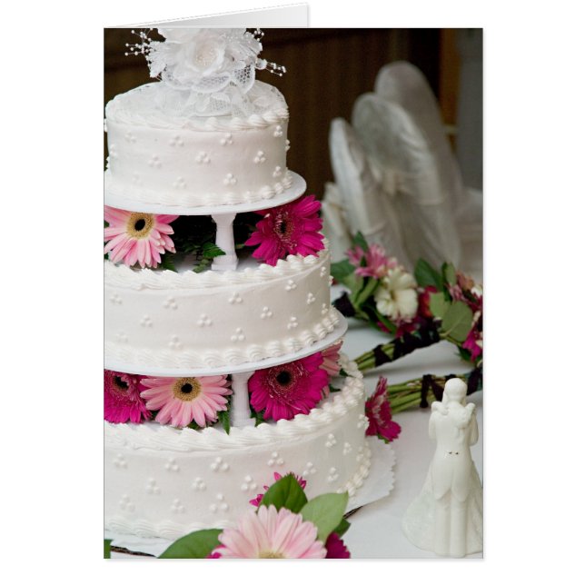 Gerbera Daisy Wedding Cake Cards (Front)