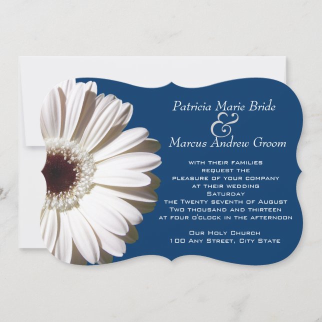 Gerbera Daisy Wedding Invitation (Front)