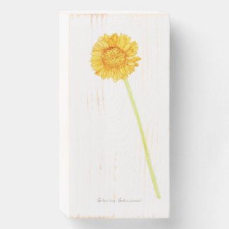 Gerbera daisy  wooden box sign