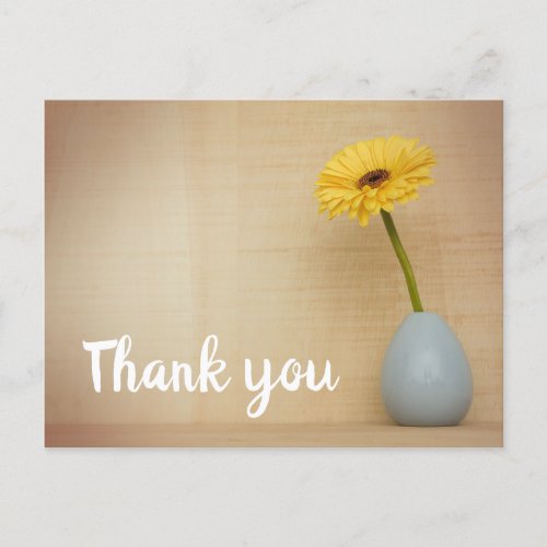 Gerbera Daisy Yellow Spring Flower Thank You Postcard