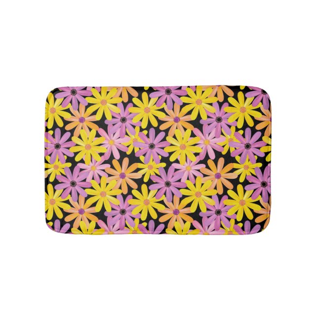 Gerbera flowers pattern, background bathroom mat (Front)