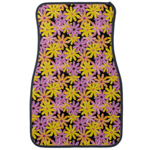 Gerbera flowers pattern, background car floor mat