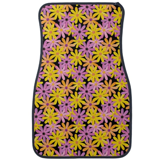 Gerbera flowers pattern, background car floor mat (Front)