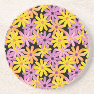Gerbera flowers pattern, background coaster