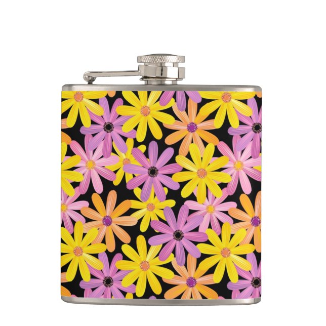 Gerbera flowers pattern, background flask (Front)