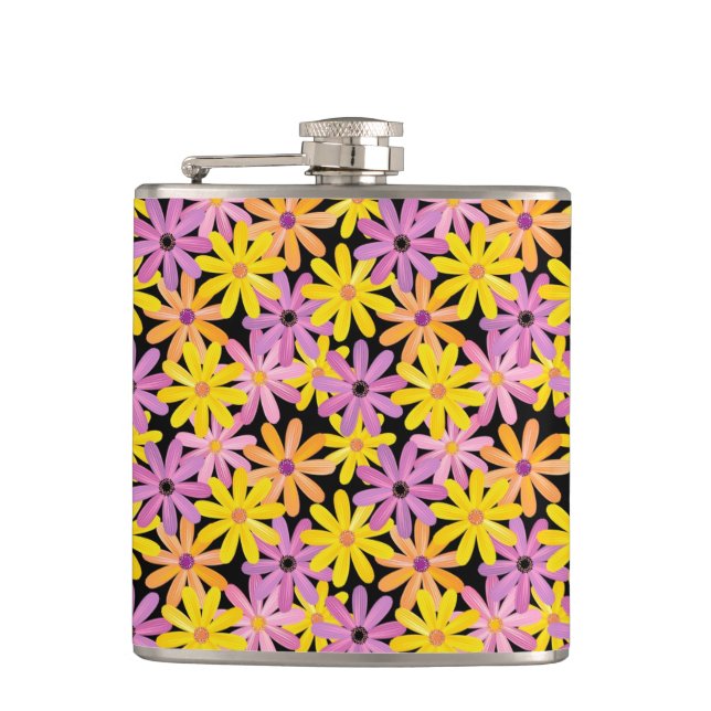 Gerbera flowers pattern, background flask (Front)