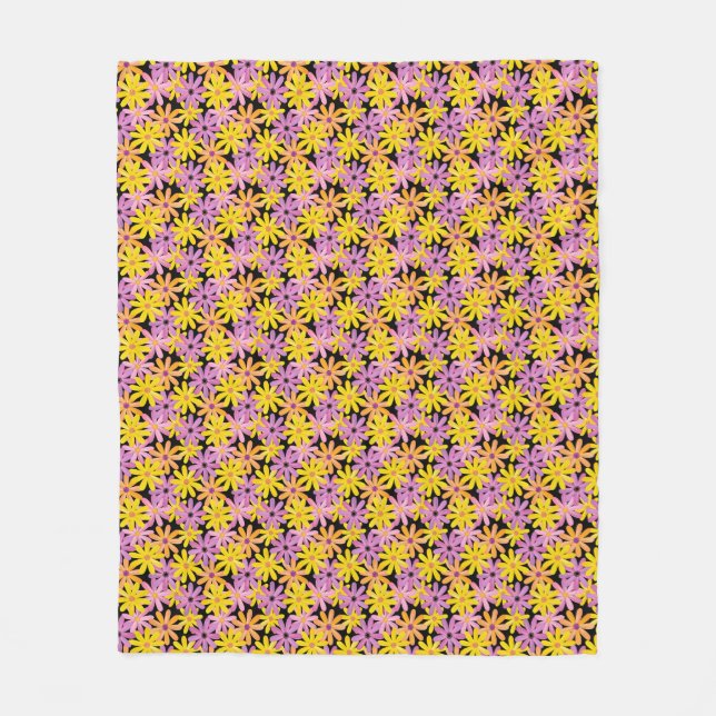 Gerbera flowers pattern, background fleece blanket (Front)