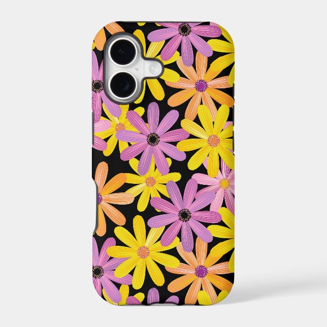 Gerbera flowers pattern, background iphone case (Back)