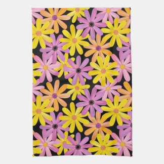 Gerbera flowers pattern, background kitchen towel
