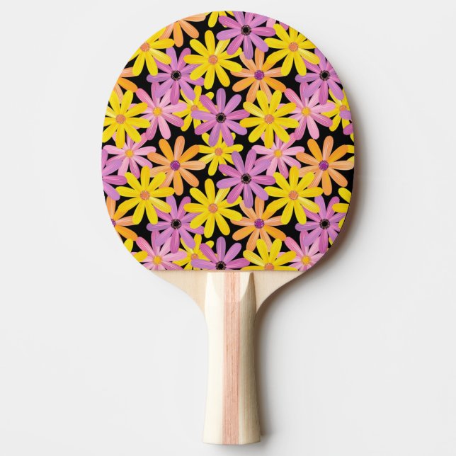 Gerbera flowers pattern, background ping pong paddle (Front)