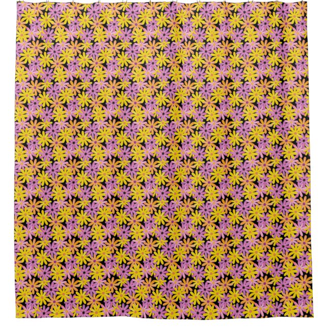 Gerbera flowers pattern, background shower curtain (Front)