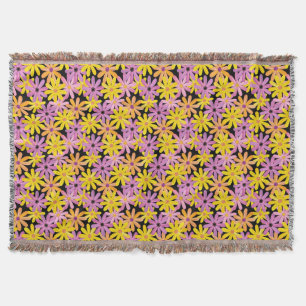 Gerbera flowers pattern, background throw blanket