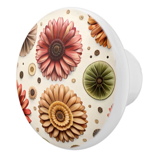 Gerbera Galore  Ceramic Knob (Right)