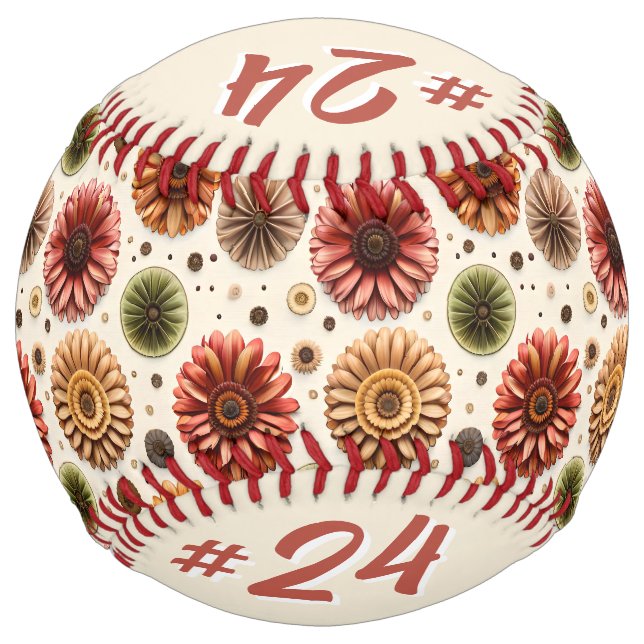 Gerbera Galore (personalized) Softball (Front)