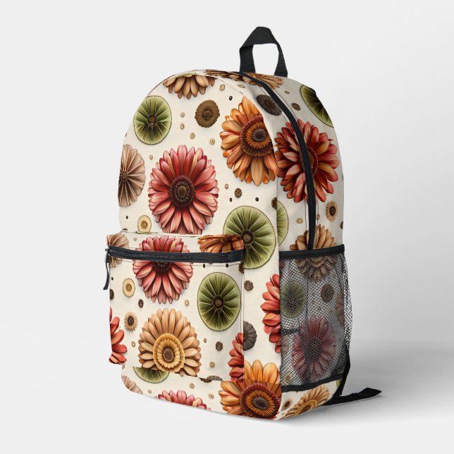 Gerbera Galore  Printed Backpack (Back Corner Right)