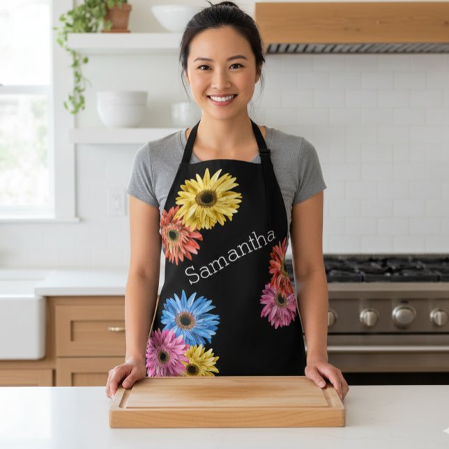 Gerbera Gerber Daisy Beautiful Colorful  Apron (Creator Uploaded)