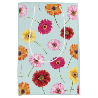 Gerbera,pink,red,orange,yellow medium gift bag
