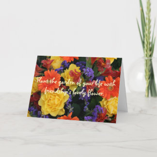 Gerbera Rose Bouquet, Plant the garden Letterpress Thank You Card