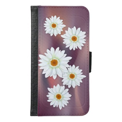 Gerbera White Wallet Phone Case For Samsung Galaxy S6