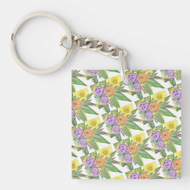 Gerberas Daisy Keychain (Front)