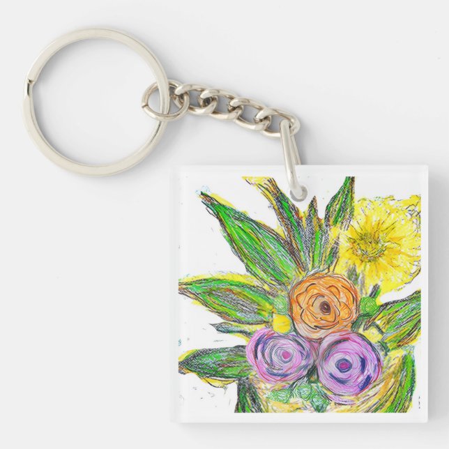 Gerberas Daisy Keychain (Front)
