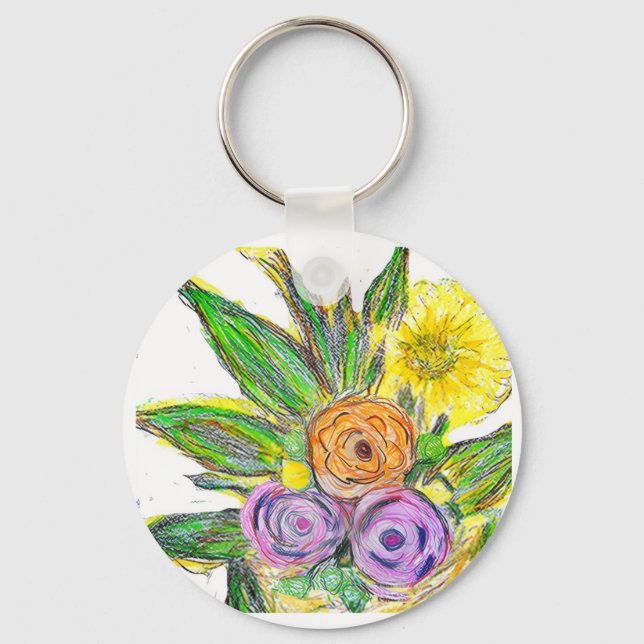 Gerberas Daisy Keychain (Front)