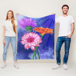 Gerberas Fleece Blanket Beautiful Color Flowers