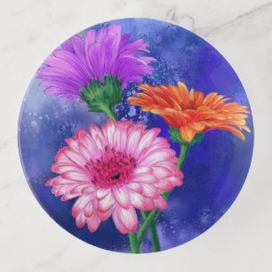 Gerberas Trinket Tray Beautiful Flowers