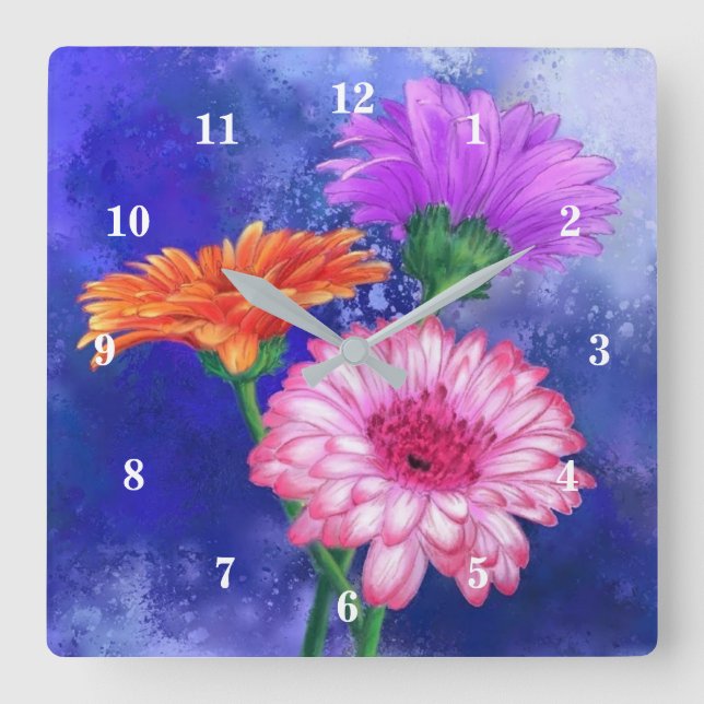 Gerberas Wall Clock (Front)